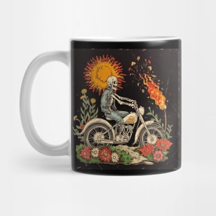 skeleton riding motobike Mug